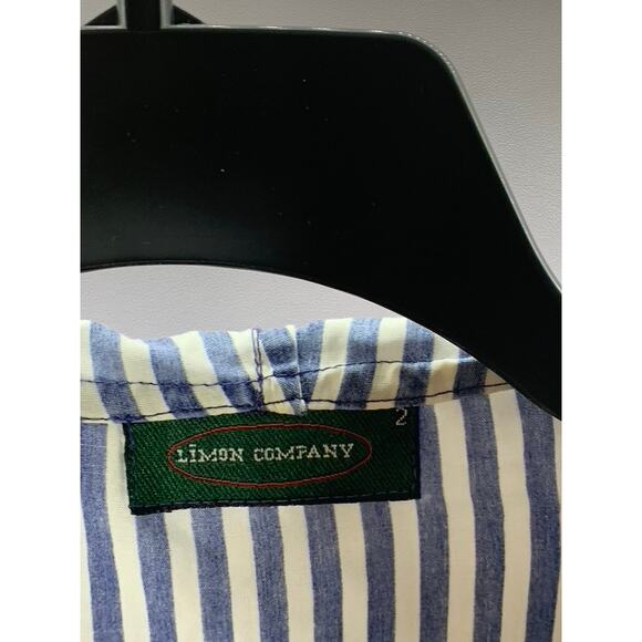 LIMON COMPANY Women's Navy/White Striped Zip-Up Marine Hooded Jacket SZ 2 - Picture 5 of 8